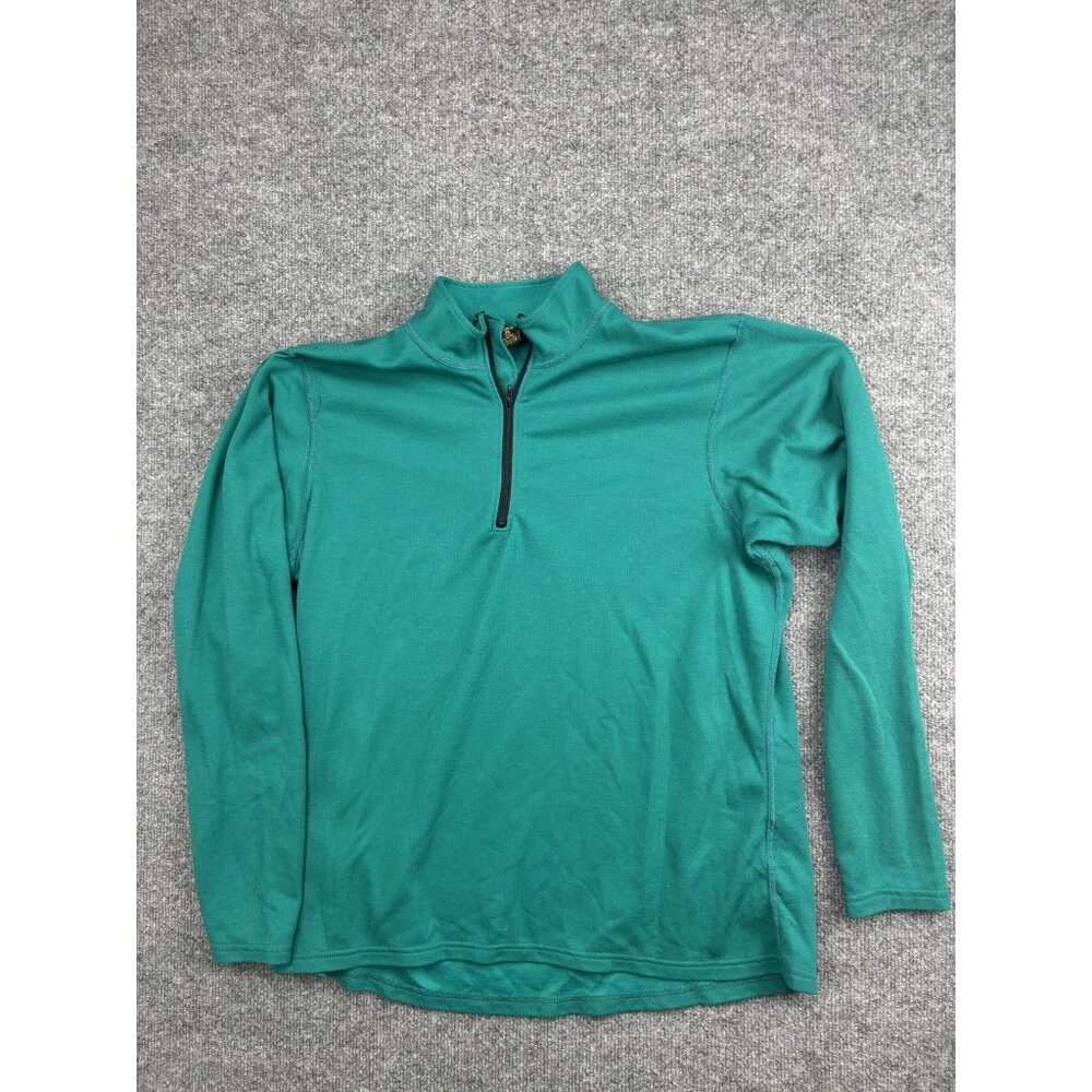 Vintage REI Pullover Mens XL Green 1/4‎ Zip Long Sleeve Mock Neck Hiking Top USA